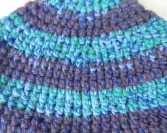 Handmade Purple Felted Wool Hat w/ Green Blue Crochet Band Boho Retro Blue & Purple Boho Bucket Hat Granny Square Crochet - Etsy main image 3