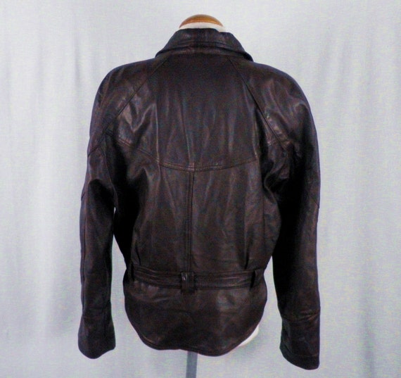 1980s Aubergine Purple Soft Kid Leather Jacket wi… - image 5