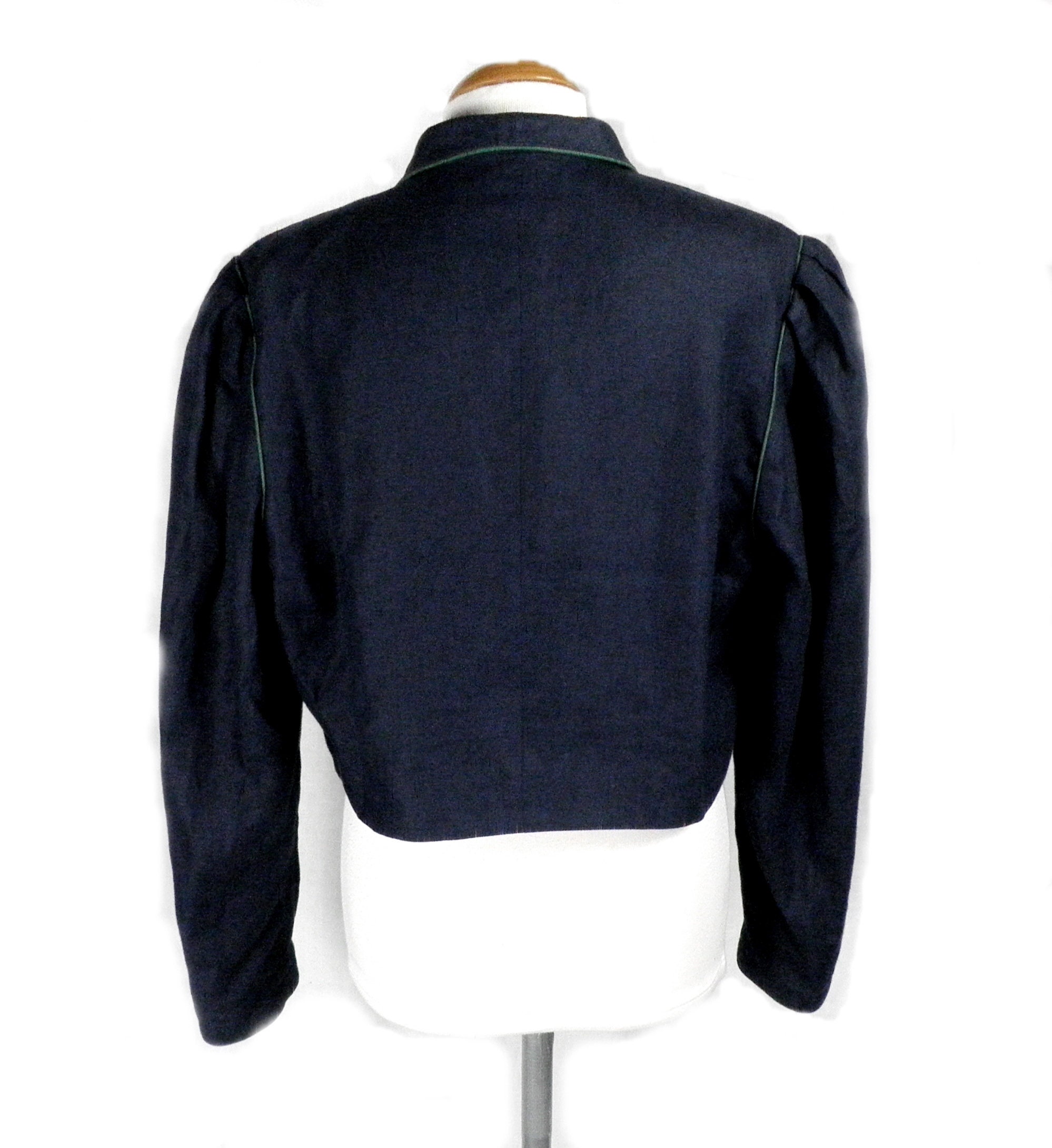 1970s Dark Blue Fitted Linen Trachten Cropped Jacket With - Etsy