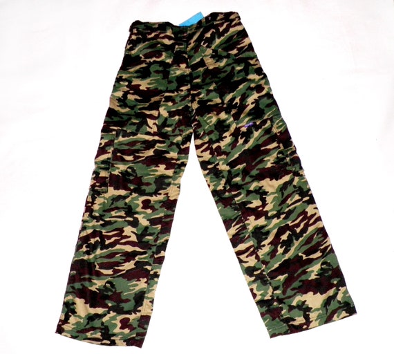 1990s Green Brown and Black Camo Raver Pants  by … - image 4