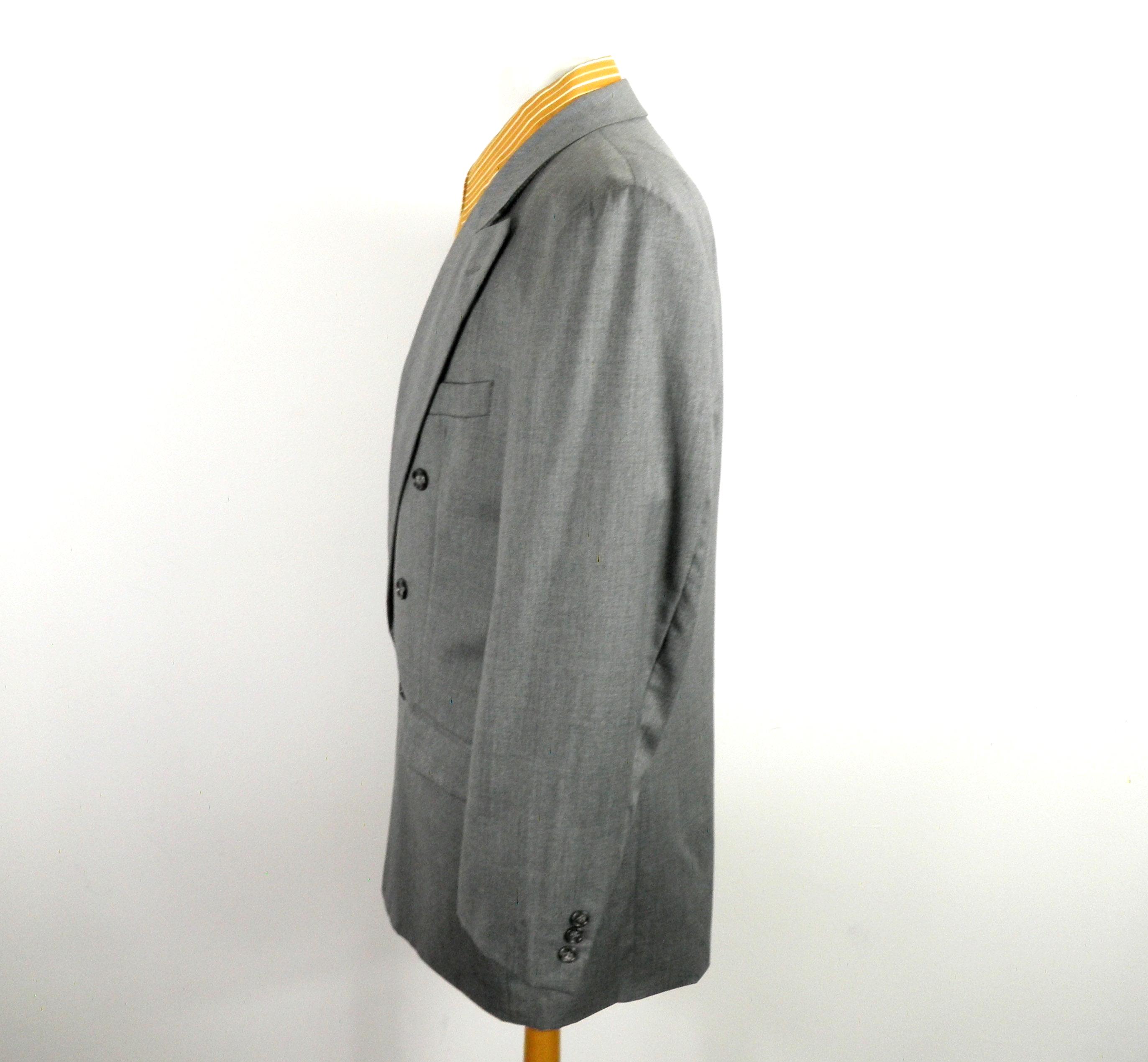 1970s Grey Tailored Double Breasted Wool Blazer Jacket by Mcneal