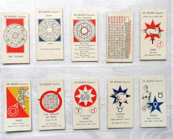 What the Stars Say Full Set of 50 by Millhoff De Reszke Cigarette Cards  Issued 1934 Astrology Stars Zodiac Occult Rare Collectable