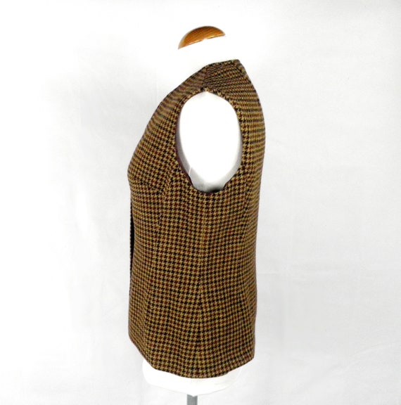 1960s Dark Mid and Light Brown Dogtooth Check Twe… - image 3