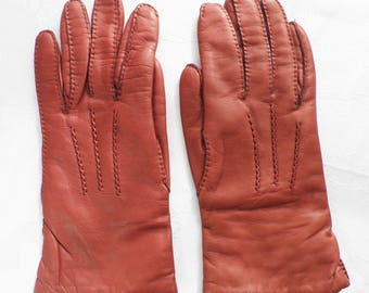 1960s Tan Kid Leather Gloves Classic