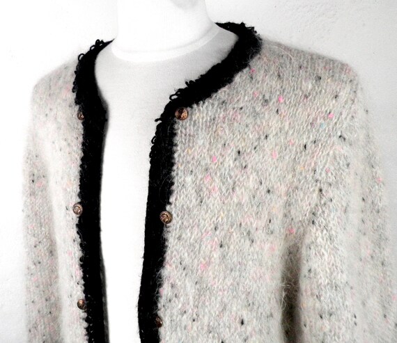1980s Palest Grey with Flecks of Pink and Purple … - image 2