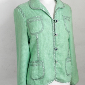 Vintage Chic Green Ladies Jacket  Size M