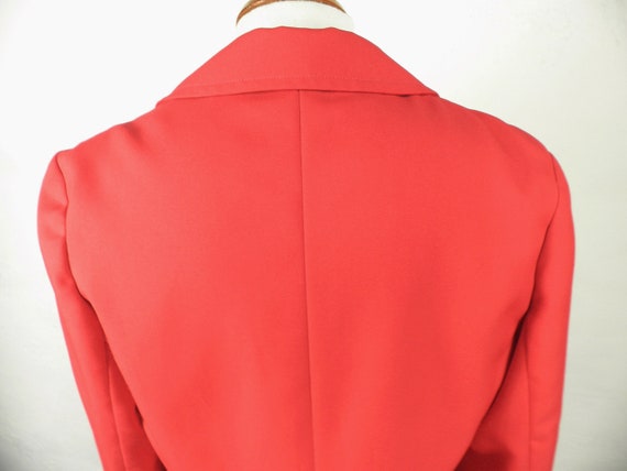 1970s Trevira Bright Red Double Breasted Jacket b… - image 5