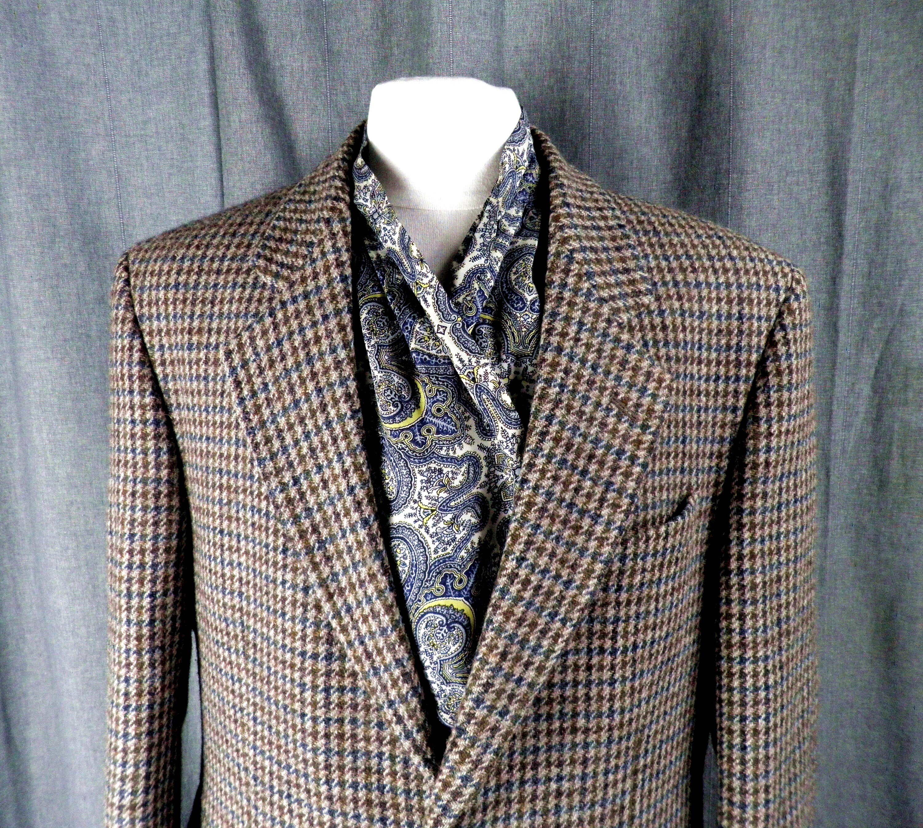 1970s Harris Tweed Oatmeal Blue Mossy Green and Brown Check - Etsy