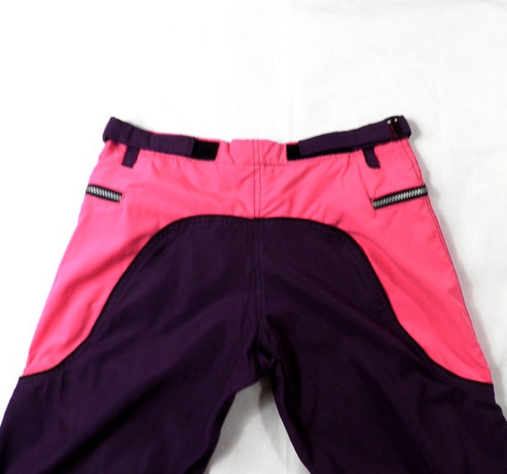 1990s Silky Hot Pink and Purple Panelled Raver Fl… - image 4