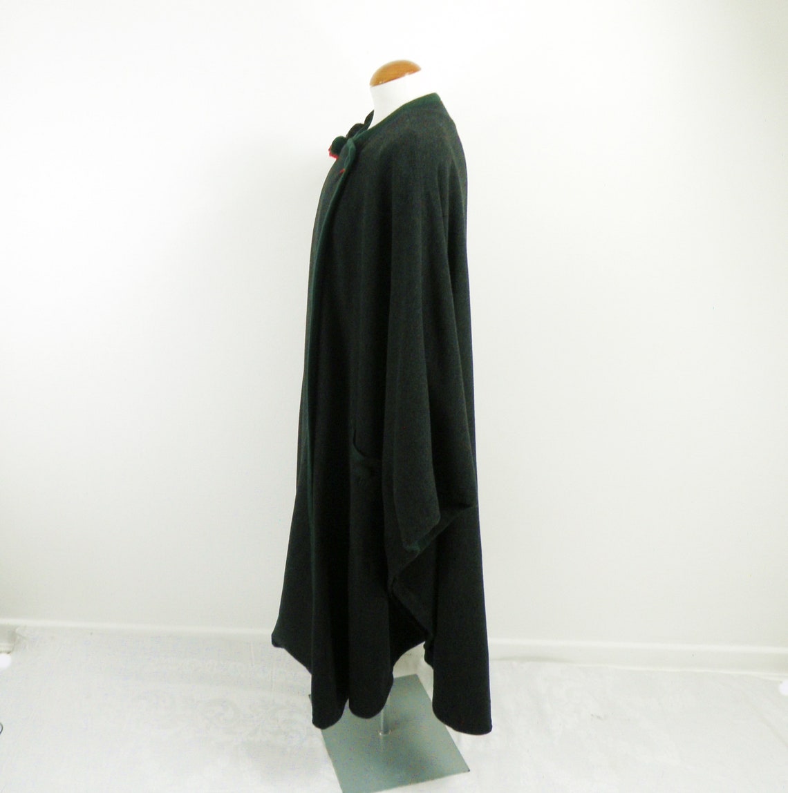 1960s Luxury Austrian Black Trachten Loden Wool Long Cape with | Etsy