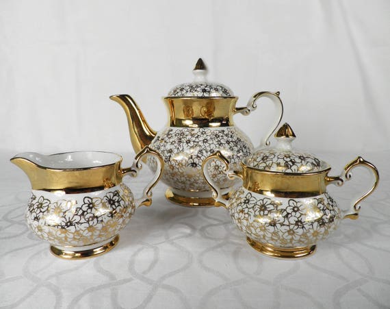 Vintage Gold and Ivory Tea Set tiffany 