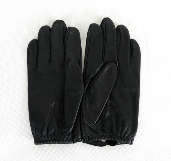 1970s Black Supple Kid Leather Mens Driving Glove… - image 3