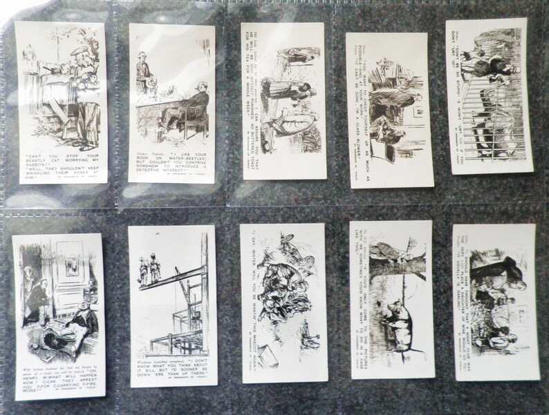 Punch Jokes Complete Set of 50 by Rothmans Cigarette Cards Issued 1935 Punch Cartoons Periodical Rare image 3