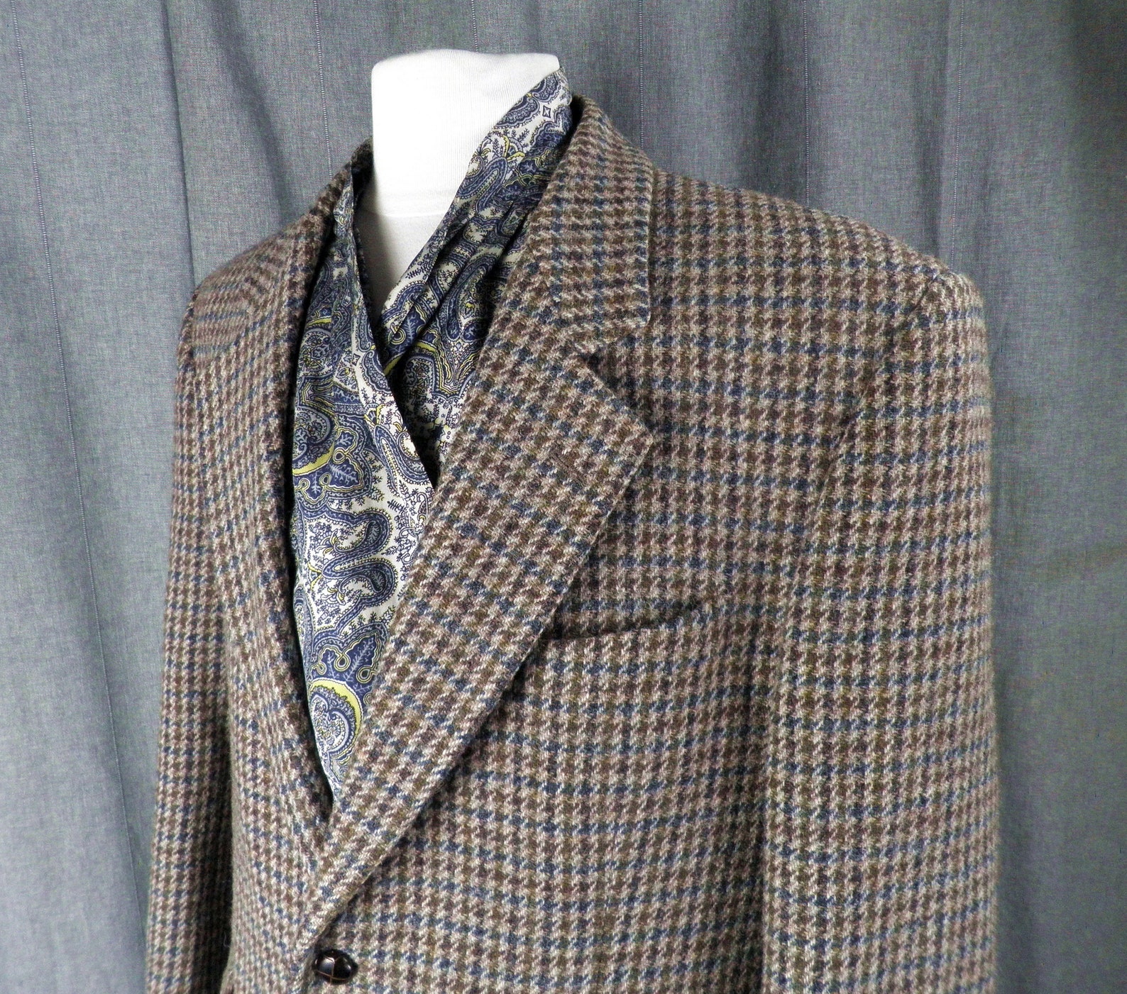 1970s Harris Tweed Oatmeal Blue Mossy Green and Brown Check - Etsy