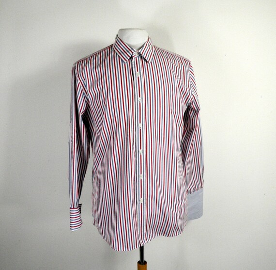 Buy 90s Paul Smith Luxury Red Blue and White Stripe Crisp Cotton 
