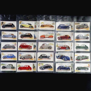 Motor Cars ( 2nd Series ) Complete Set of 50 by John Player & Sons Cigarette Cards  Issued 1937 Vintage Cars Motoring Cars Marques Rare
