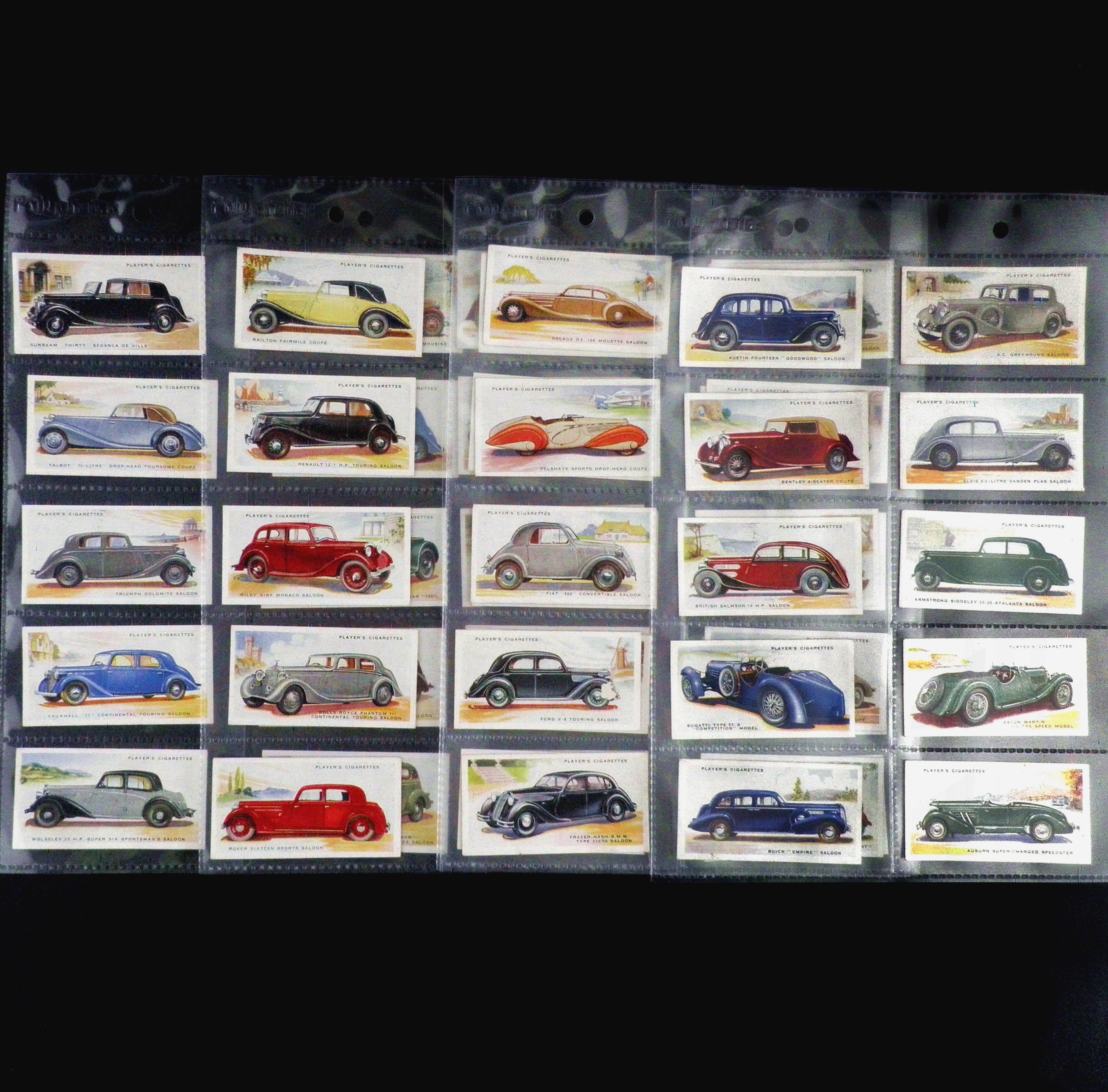 Motor Cars ( 2nd Series ) Complete Set of 50 by John Player & Sons Cigarette  Cards Issued 1937 Vintage Cars Motoring Cars Marques Rare