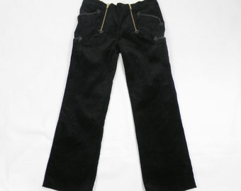 1990s New Awesome Black Straight Leg Cotton Wale Cord Guild