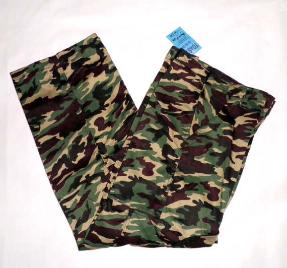 1990s Green Brown and Black Camo Raver Pants  by … - image 7