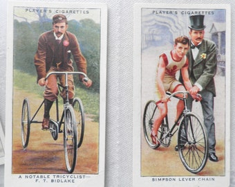 Cycling Complete Set of 50 by John Player & Sons Cigarette Cards  Issued 1939     History Cycling Bike Rare