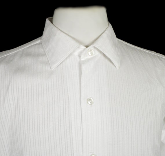 トップス 50s 60s vintage White shirt long sleeve Men's Vintage Crew Long Sleeve Tee - White