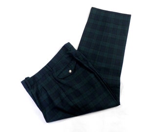 Pleated Plaid Pants - Etsy UK