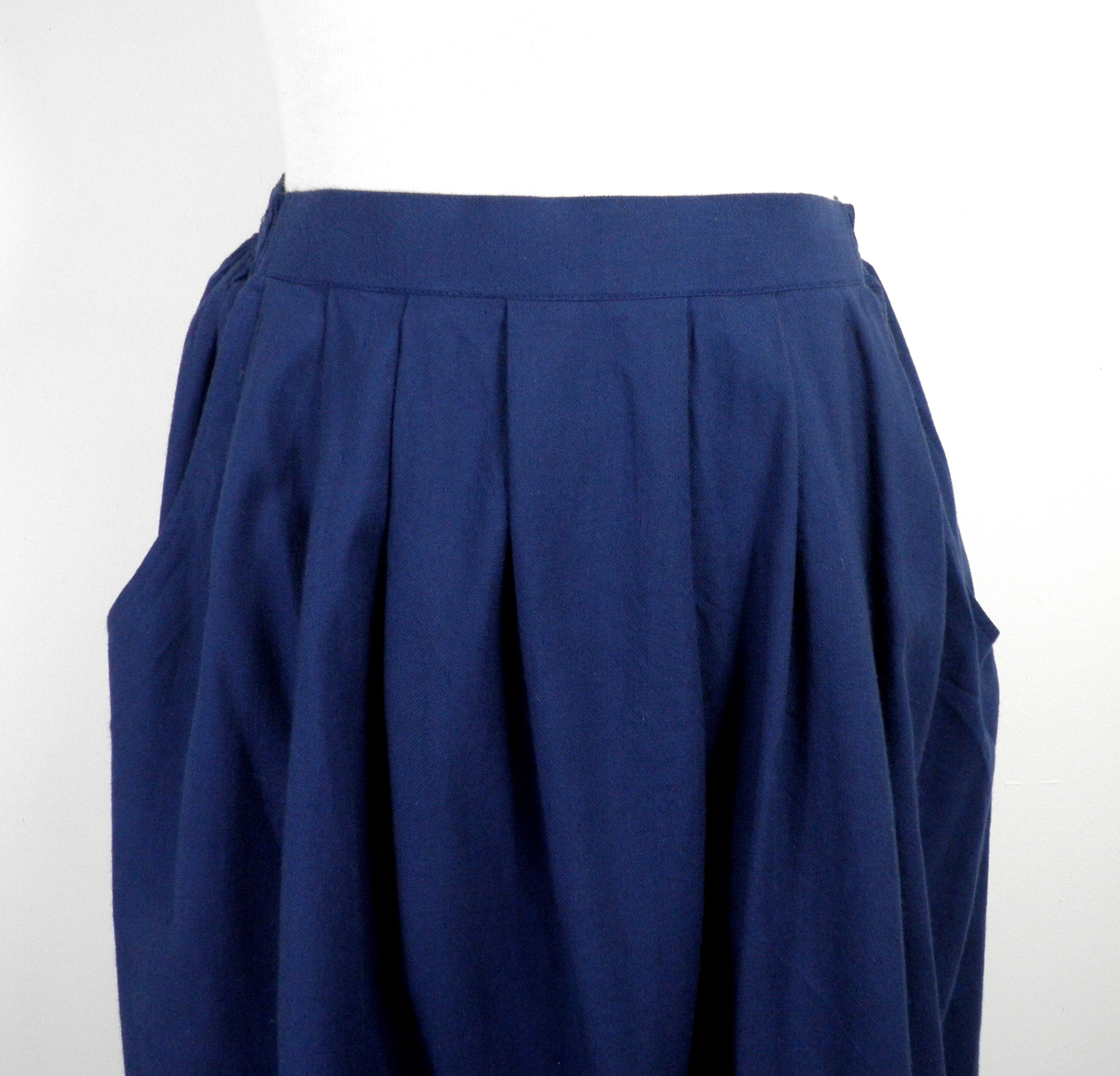 1980s New Deep Blue Liberty Fabric Wool Blend A Line Skirt by - Etsy