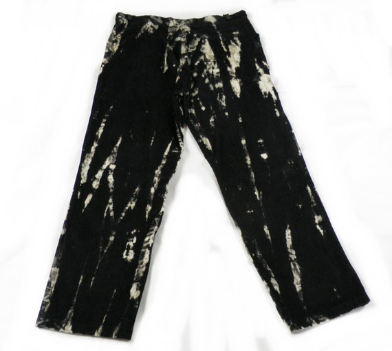 Gorgeous Black Cream and Grey Bleach Dyed Cotton … - image 5