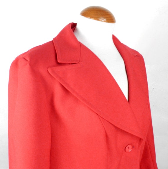 1970s Trevira Bright Red Double Breasted Jacket b… - image 6
