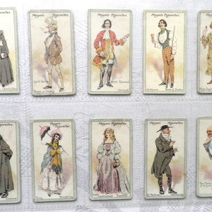 Characters from Thackeray Complete Set of 25 by John Player & Sons Cigarette Cards  Issued 1913 Literature Thackeray Writer Rare Gift
