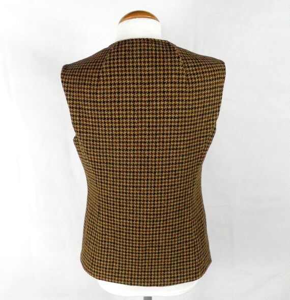 1960s Dark Mid and Light Brown Dogtooth Check Twe… - image 4