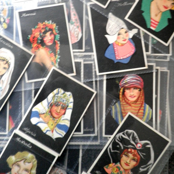 Girls of Many Lands Complete Set of 50 by Major Drapkin Cigarette Cards  Issued 1929 Woman Costume National History Dress Fashion Rare