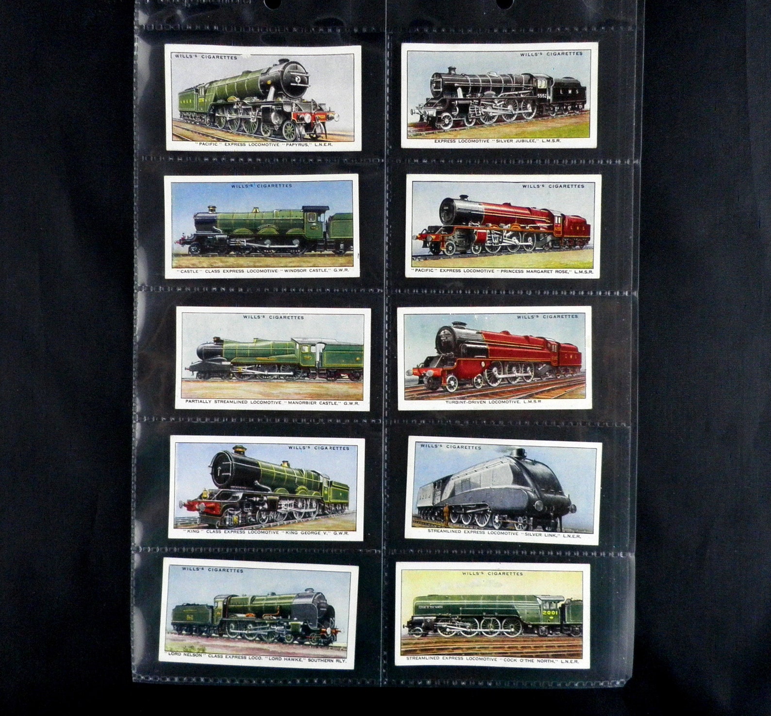 Railway Engines Cigarette Cards by WD & HO Wills 1936 Full Set of 50