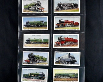 Railway Engines Cigarette Cards by WD & HO Wills 1936 Full Set of 50 Trains Locomotives History Gift Collectable