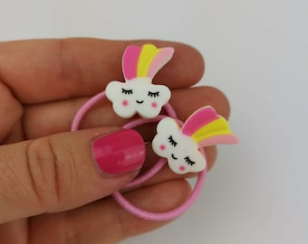 Happy Cloud hair bobbles, girls hair accessories, hair band, hair tie, birthday present, hair bobbles for toddler, funky hair ties