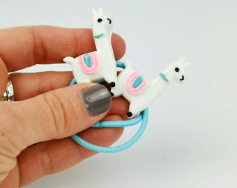Llama hair bobbles, hair bobbles UK, llama gifts, gifts for girls, party bags, birthday present, toddler hair accessories, stocking filler