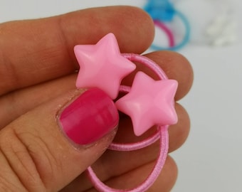 Light pink star bobbles, girls hair bands, gifts for girls, hair ties, hair accessories, birthday gift, stocking filler