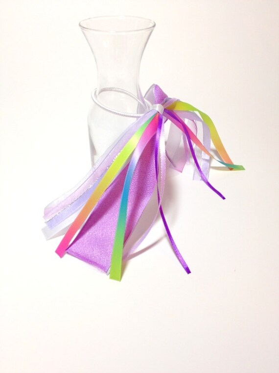 Flower Girl Hair Ribbon Ombre Purple Hair Bow Mermaid Hair Etsy