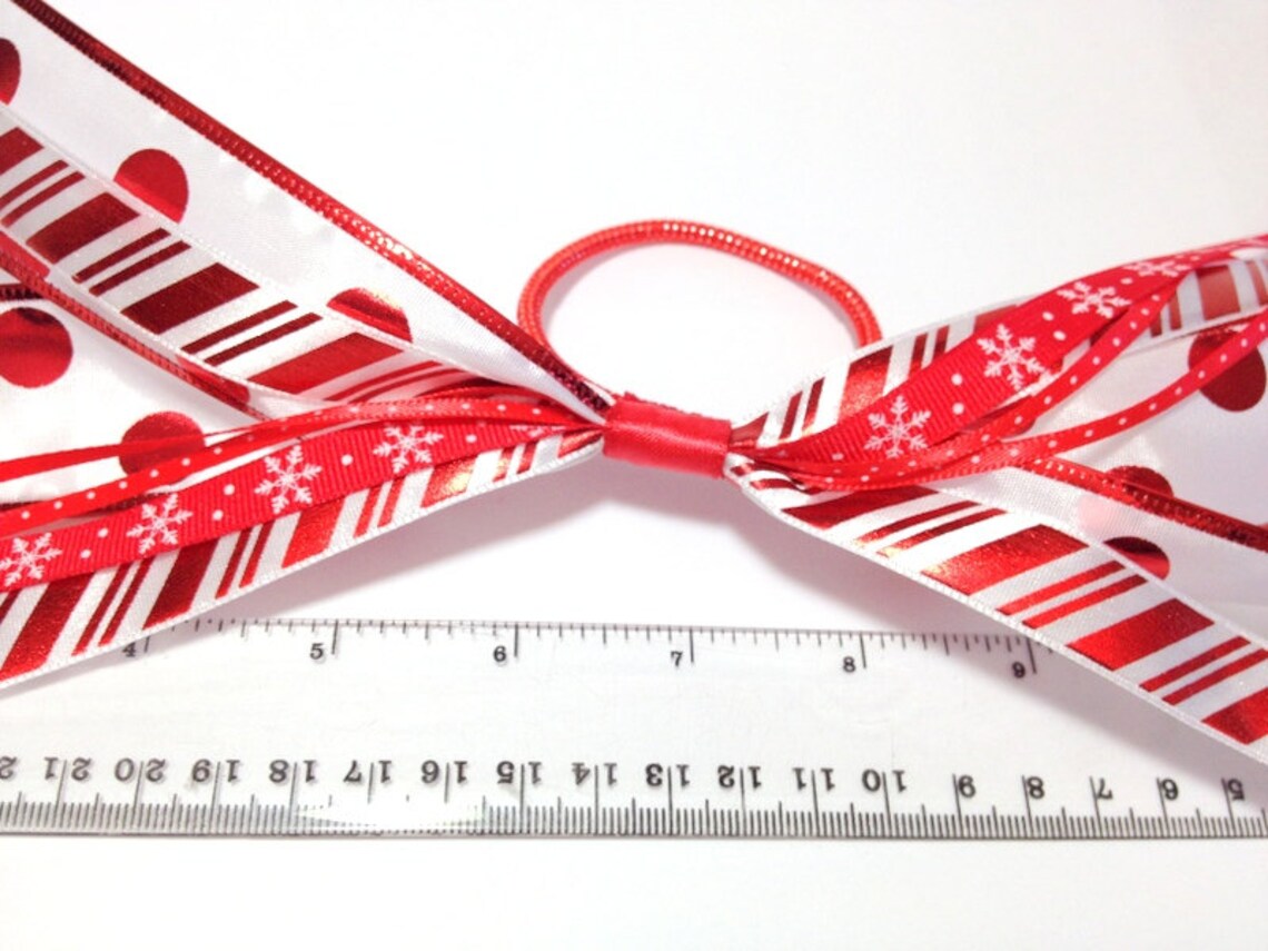 Christmas Party Hair Ribbons Red & White Candy Cane Hair - Etsy