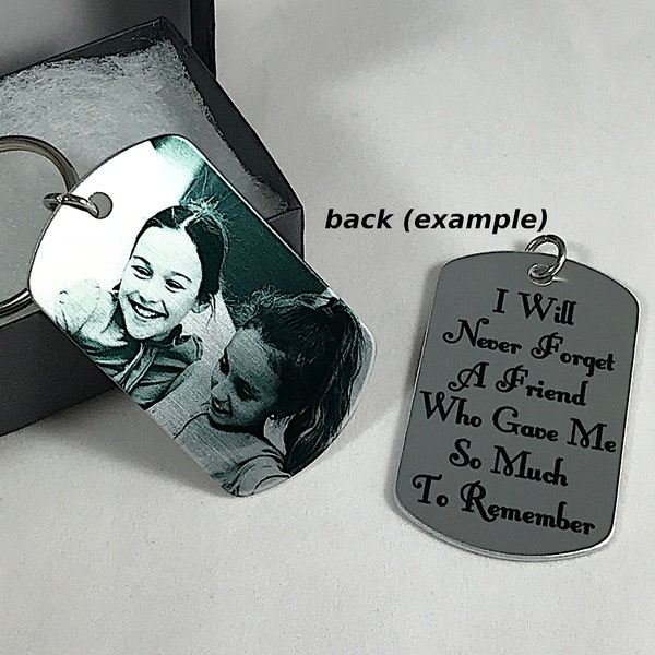 Beste vriend Memorial sleutelhanger Dog Tag - ter nagedachtenis aan vriend sleutelhanger - sterfgeval sleutelhanger foto - gepersonaliseerde vriend in de hemel Dog Tag