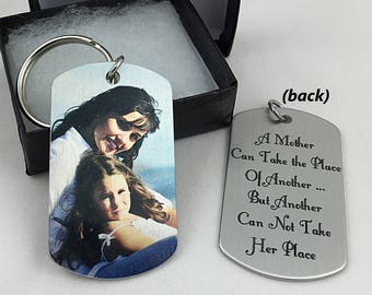 Mom Memorial Dog Tag KeyChain - In Memory of Mom KeyChain - Personalized Memorial KeyChain - Mom Memorial KeyChain - Mom In Heaven KeyChain
