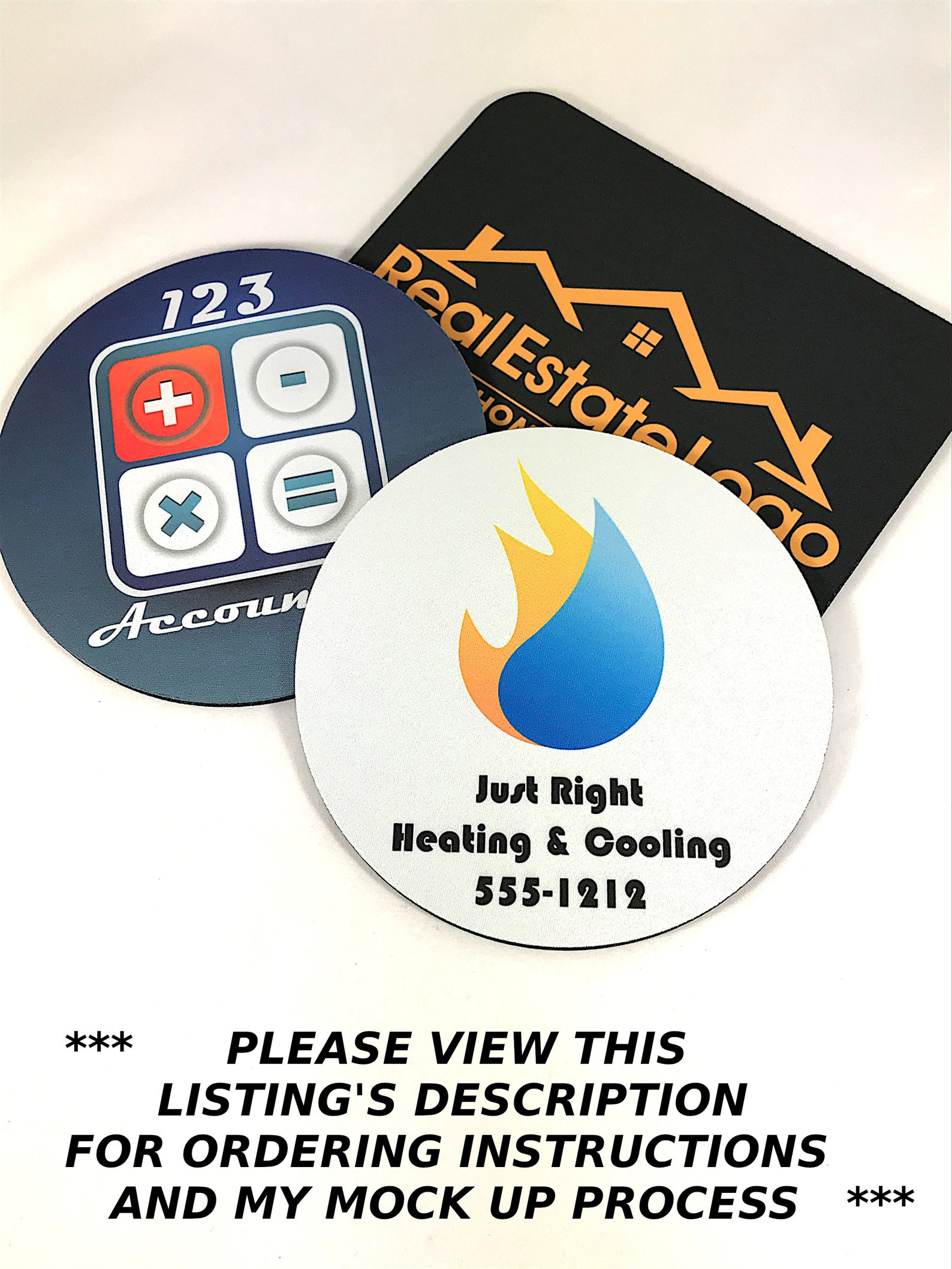 Business Logo MousePad Rectangle or Round Mousepad Bulk Etsy