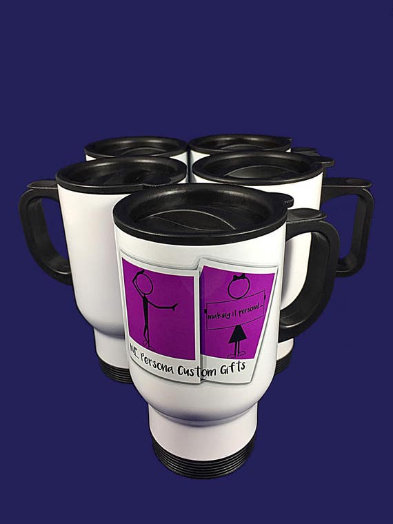 Company Logo Travel Mugs 5 Custom Travel Mugs Promotional Etsy