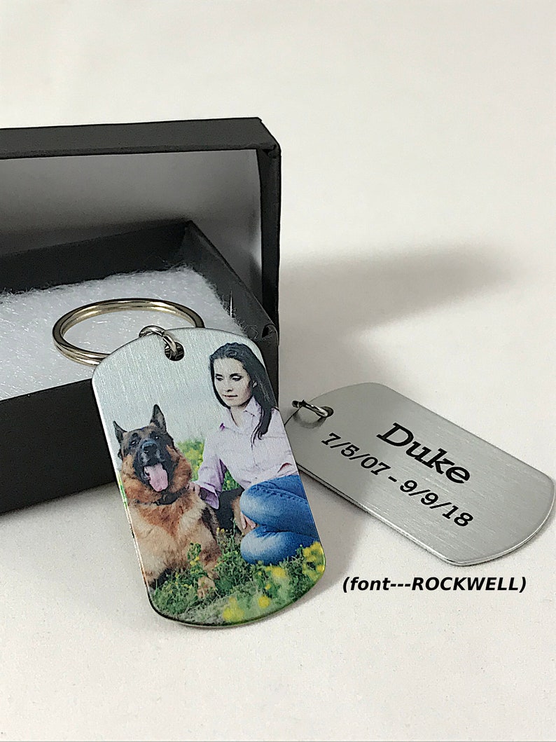 Custom Photo Pet Memorial Dog Tag Keychain Personalized Etsy