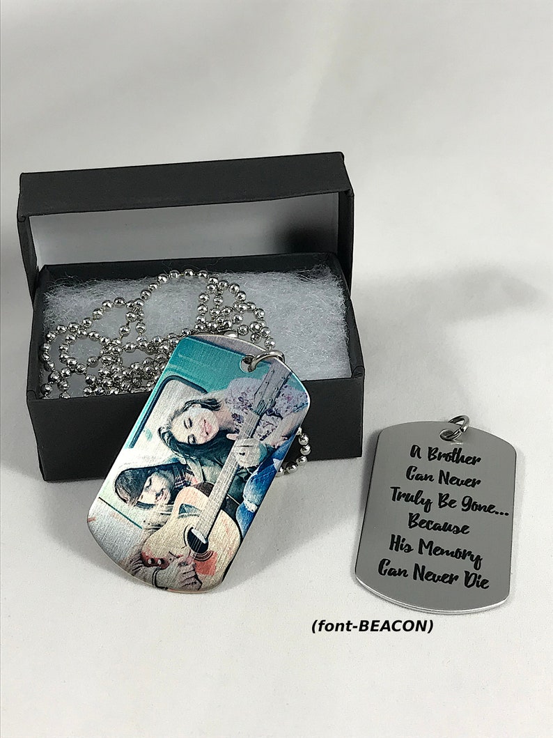 Brother Memorial Necklace Dog Tag In Memory of Brother Etsy