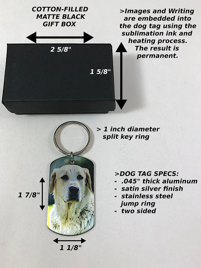 Custom In Memory of Pet Dog Tag KeyChain Personalized Photo Etsy