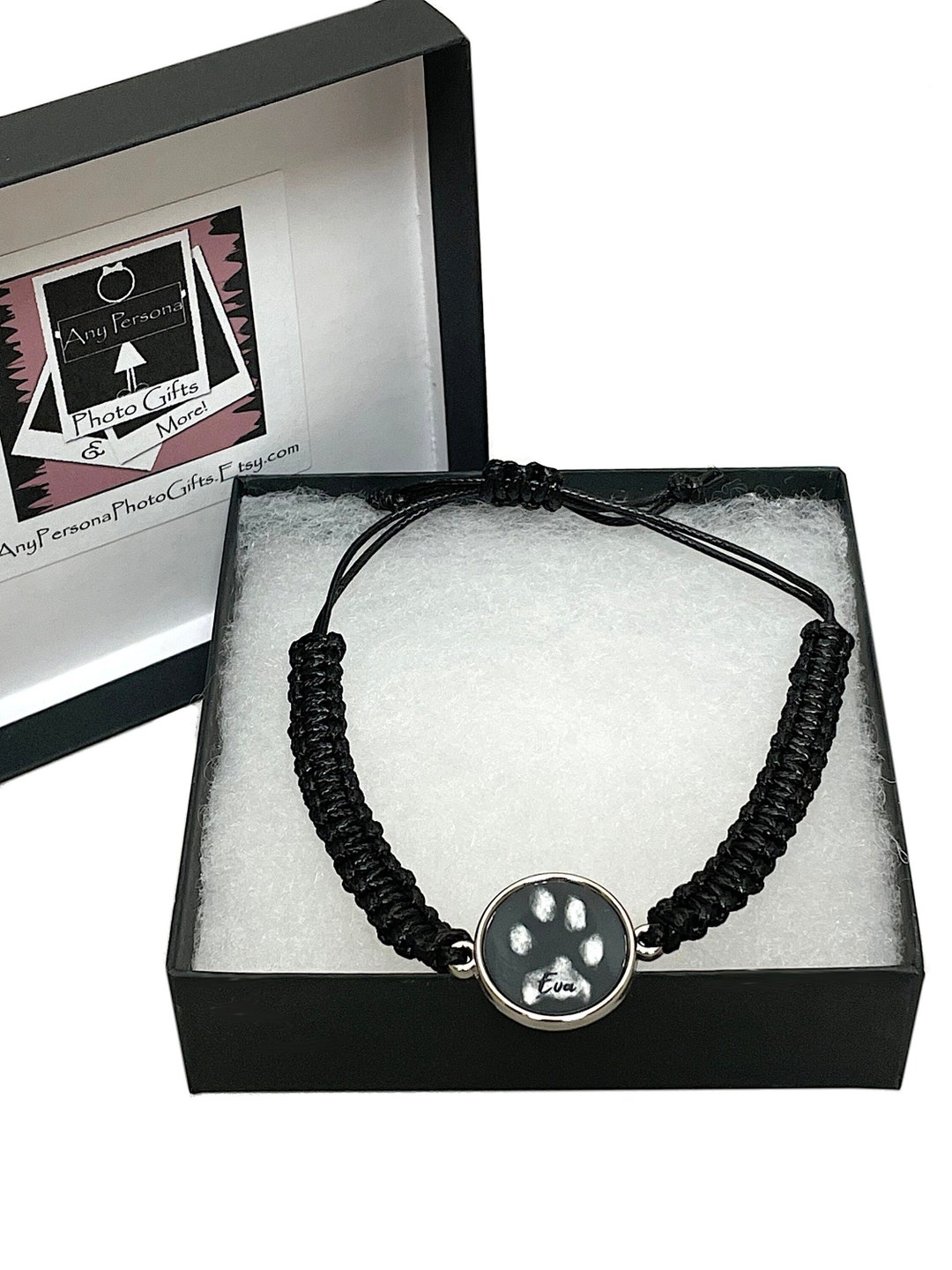 Dog Paw Print Bracelet With Name Pet Memorial Bracelet - Etsy