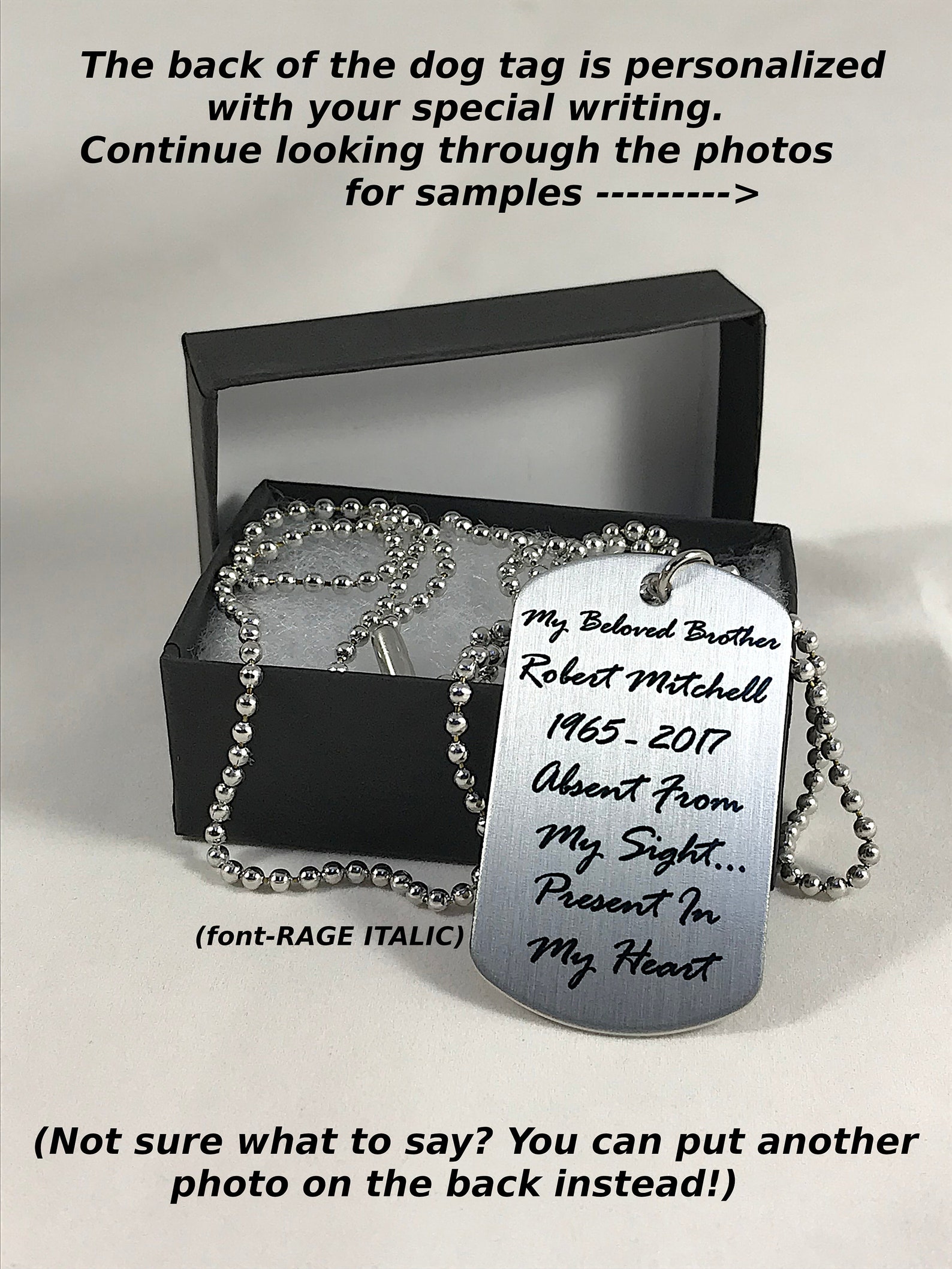 Brother Memorial Necklace Dog Tag in Memory of Brother Etsy