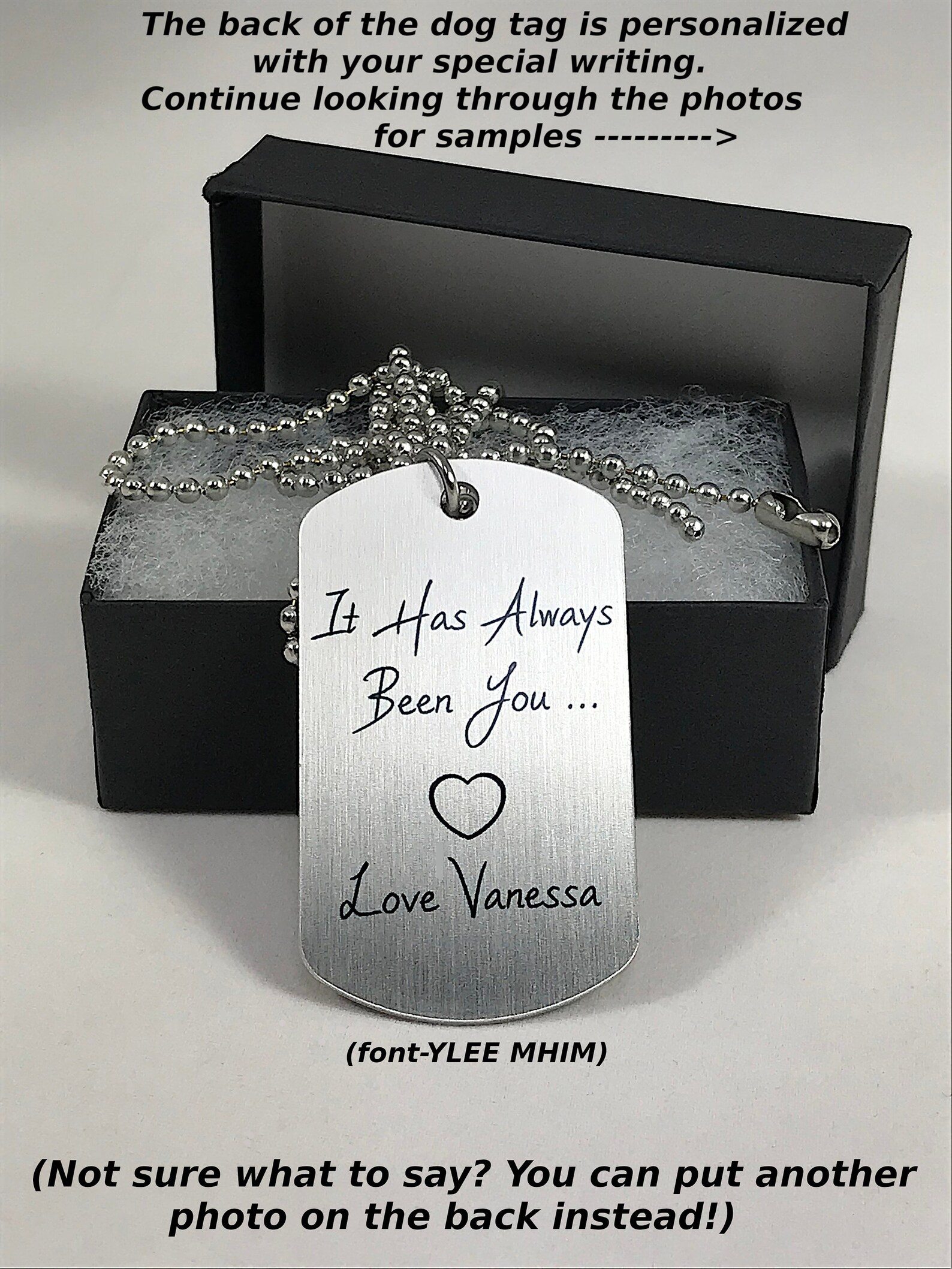 PHOTO Dog Tag Couples Necklace Personalized Gift for Him Etsy