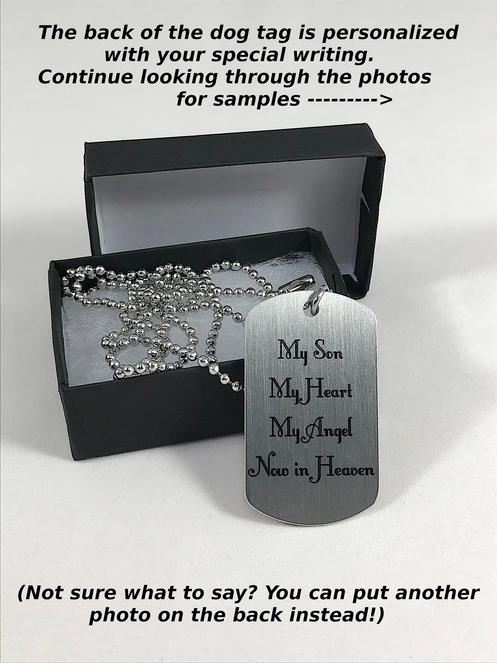 Son Memorial Photo Dog Tag Necklace In Memory of Son Dog Tag Etsy